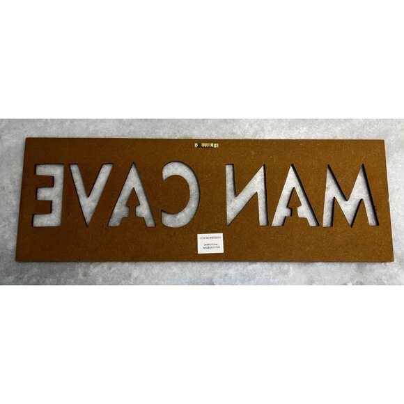 "Man Cave" Sign (Cut Out) - Great Gift For Dads Favorite Room Distressed Plaque - Picture 6 of 7